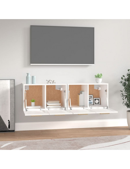 Mobili Parete 2 pz Bianco 60x36,5x35 cm Legno Multistrato
