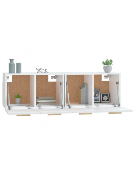 Mobili Parete 2 pz Bianco 60x36,5x35 cm Legno Multistrato