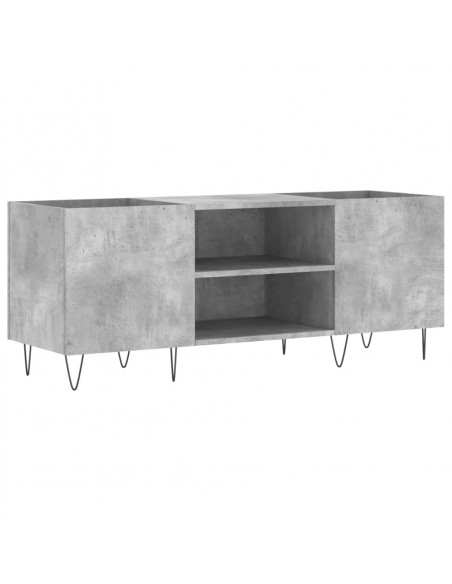 Mobile Porta Dischi Grigio Cemento 121x38x48 Legno Multistrato