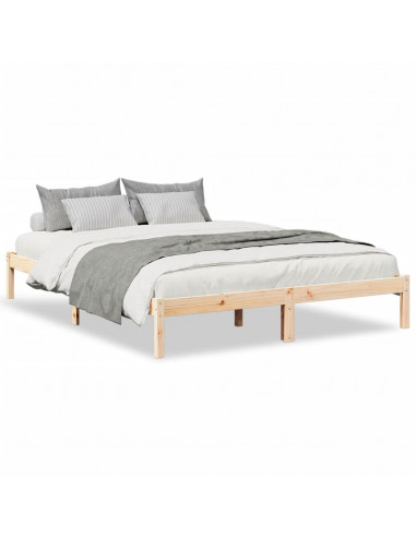 Letto Extra Lungo senza Materasso 140x210 cm in Legno di Pino