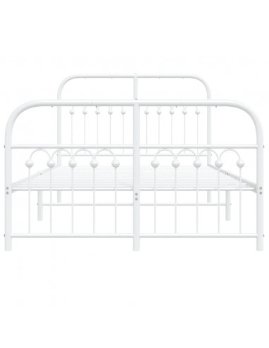 Giroletto con Testiera e Pediera Metallo Bianco 120x190 cm