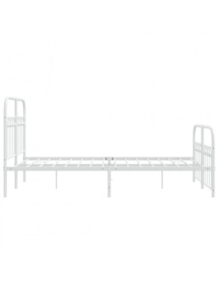 Giroletto con Testiera e Pediera Metallo Bianco 120x190 cm