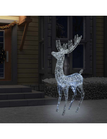 Renne di Natale XXL in Acrilico 250 LED 180cm Bianco Freddo