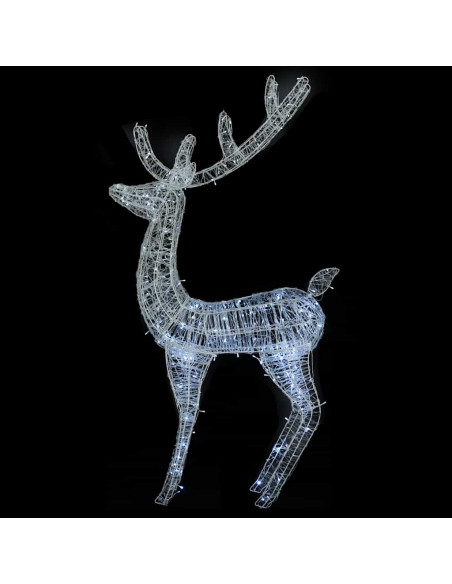 Renne di Natale XXL in Acrilico 250 LED 180cm Bianco Freddo