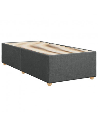 Giroletto a Molle con Materasso Grigio Scuro 90x200 cm Tessuto