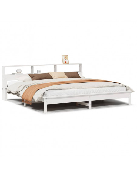 Giroletto senza Materasso Bianco 200x200 cm Legno Massello Pino