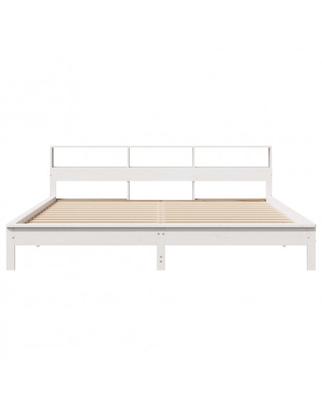 Giroletto senza Materasso Bianco 200x200 cm Legno Massello Pino