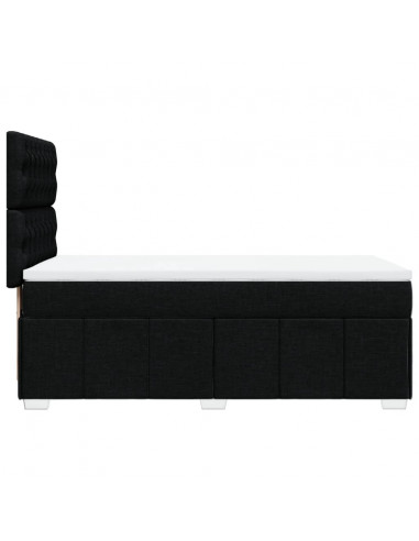 Giroletto a Molle con Materasso Nero 100x200 cm in Tessuto