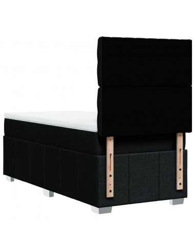 Giroletto a Molle con Materasso Nero 100x200 cm in Tessuto