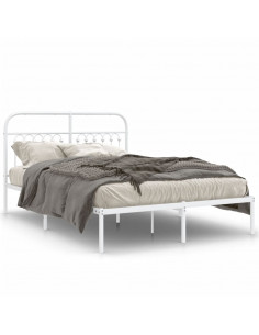 Giroletto con Testiera Metallo Bianco 140x200 cm 2