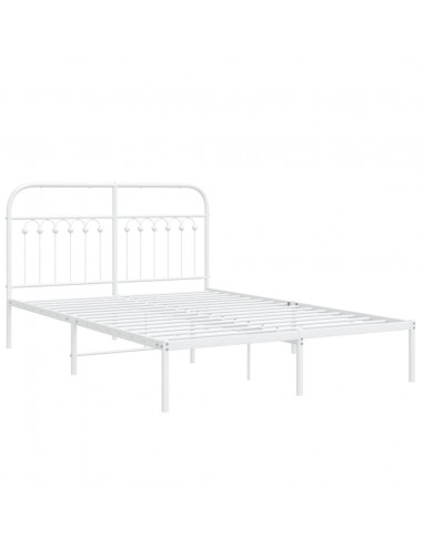 Giroletto con Testiera Metallo Bianco 140x200 cm