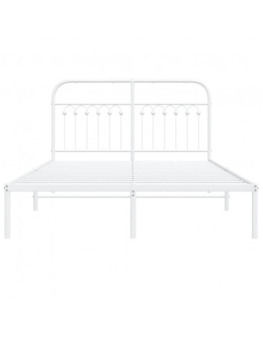 Giroletto con Testiera Metallo Bianco 140x200 cm