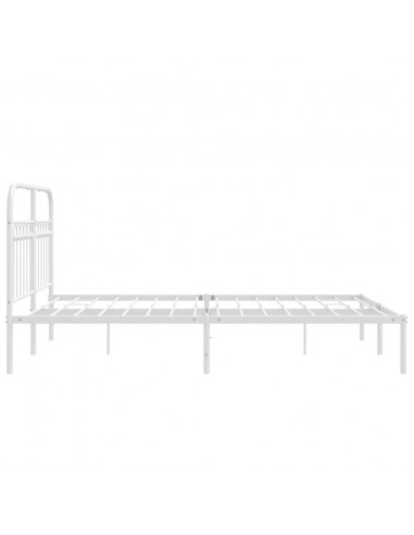 Giroletto con Testiera Metallo Bianco 140x200 cm