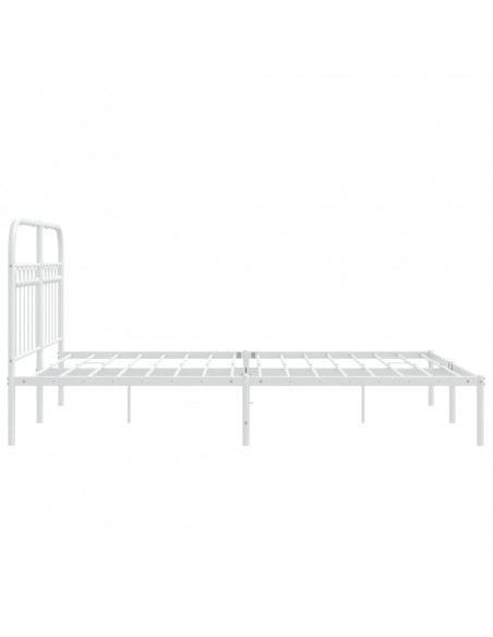 Giroletto con Testiera Metallo Bianco 140x200 cm