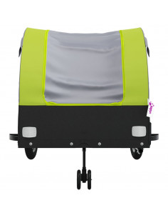 Rimorchio da Bici Nero e Verde 45 kg in Ferro 2