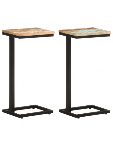 Tavolini Laterali 2 pz 31,5x24,5x64,5 cm Massello di Recupero
