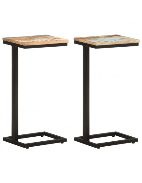 Tavolini Laterali 2 pz 31,5x24,5x64,5 cm Massello di Recupero