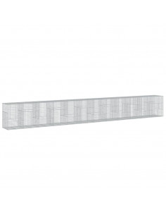 Cesto Gabbione con Copertura 1200x100x150 cm in Ferro Zincato 2