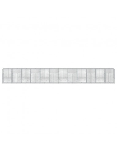 Cesto Gabbione con Copertura 1200x100x150 cm in Ferro Zincato