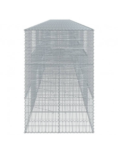 Cesto Gabbione con Copertura 1200x100x150 cm in Ferro Zincato