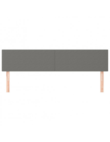 Testiera 2 pz Grigio Scuro 80x5x78/88 cm in Tessuto