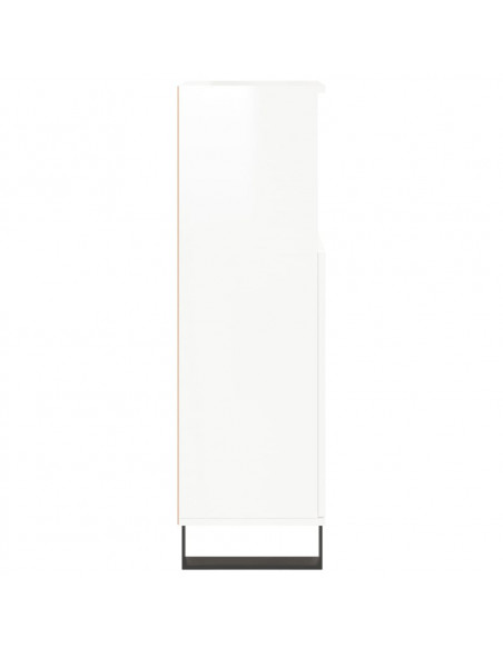 Armadietto Bagno Bianco Lucido 30x30x100cm in Legno Multistrato