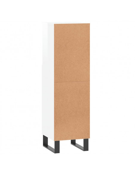 Armadietto Bagno Bianco Lucido 30x30x100cm in Legno Multistrato