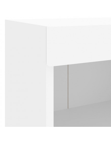 Mobili TV a Muro con LED 7pz Bianchi in Legno Multistrato