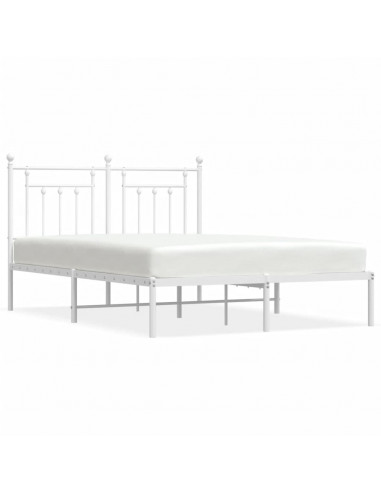 Giroletto con Testiera Metallo Bianco 140x190 cm