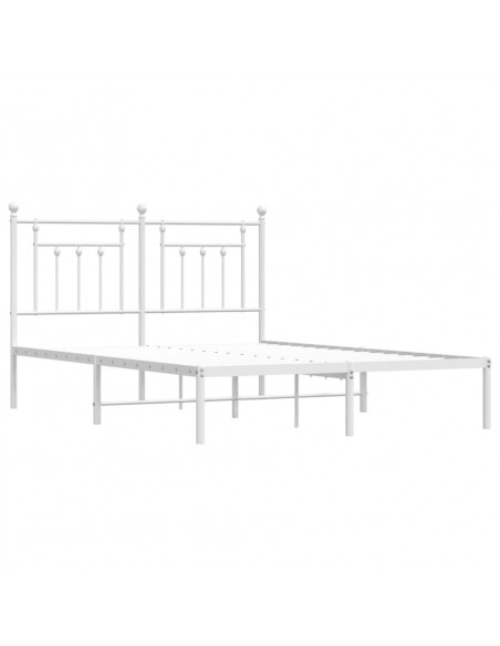 Giroletto con Testiera Metallo Bianco 140x190 cm