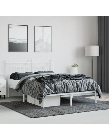 Giroletto con Testiera Metallo Bianco 140x190 cm