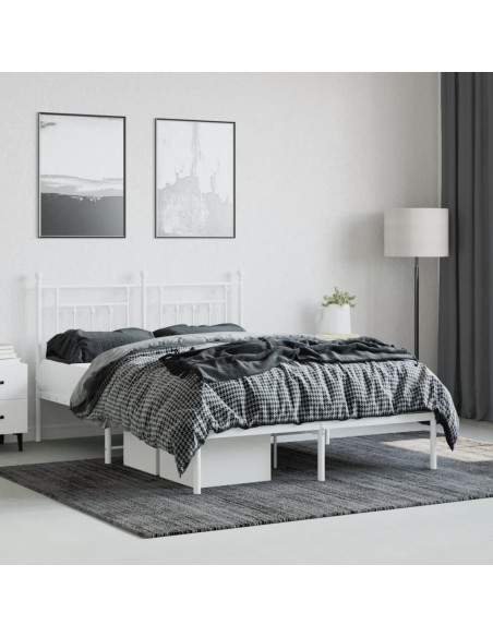 Giroletto con Testiera Metallo Bianco 140x190 cm