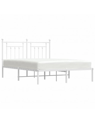 Giroletto con Testiera Metallo Bianco 140x190 cm