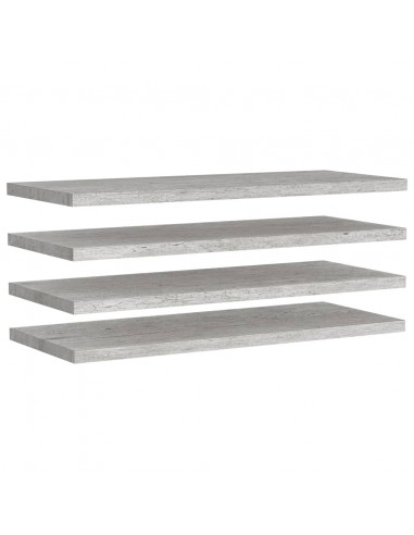 Scaffali a Parete 4 pz Grigio Cemento 90x23,5x3,8 cm in MDF