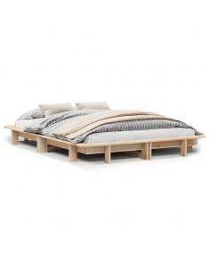 Letto senza Materasso 120x200 cm in Legno Massello di Pino 2