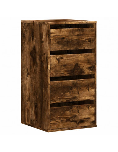 Cassettiera Angolare Rovere Fumo 40x41x76cm Legno Multistrato