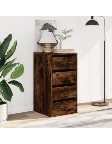 Cassettiera Angolare Rovere Fumo 40x41x76cm Legno Multistrato