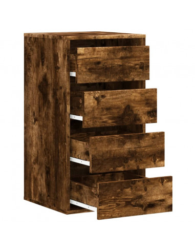 Cassettiera Angolare Rovere Fumo 40x41x76cm Legno Multistrato