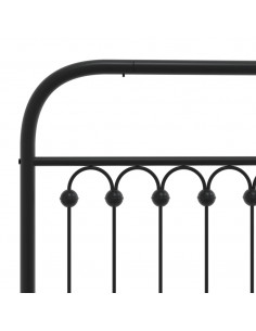 Giroletto con Testiera e Pediera Metallo Nero 183x203 cm