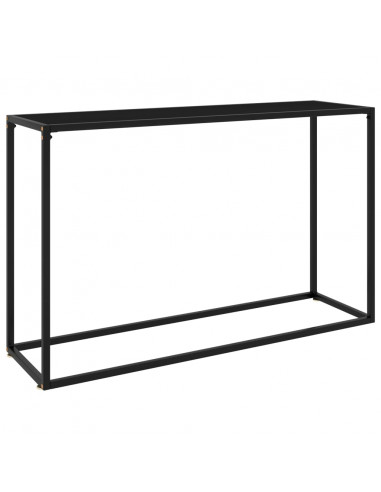 Tavolo Consolle Nero 120x35x75 cm in Vetro Temperato
