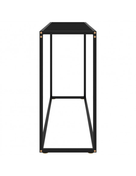 Tavolo Consolle Nero 120x35x75 cm in Vetro Temperato
