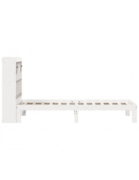 Letto Libreria senza Materasso Bianco 100x200 cm Legno di Pino
