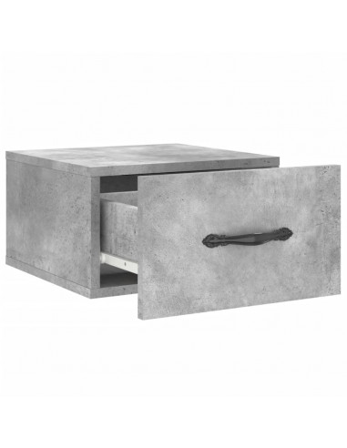 Comodini a Muro 2 pz Grigio Cemento 35x35x20 cm