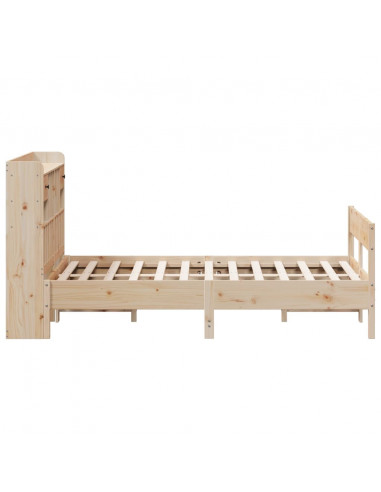 Letto Libreria senza Materasso 140x200 cm in Legno di Pino