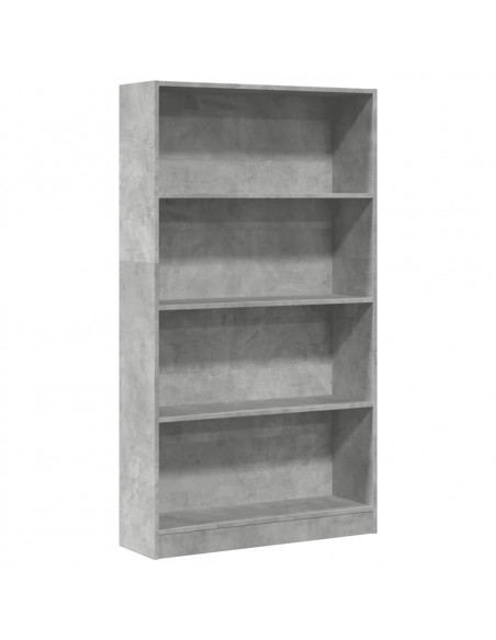 Libreria Grigio Cemento 80x24x143 cm in Legno Multistrato