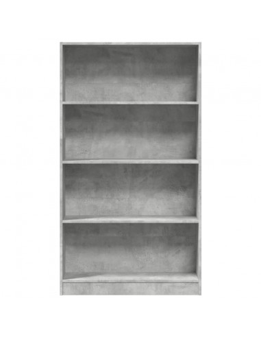 Libreria Grigio Cemento 80x24x143 cm in Legno Multistrato