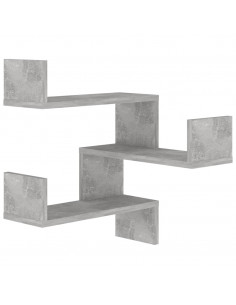 Scaffale Angolare a Muro Grigio Cemento 40x40x50 cm Multistrato 2