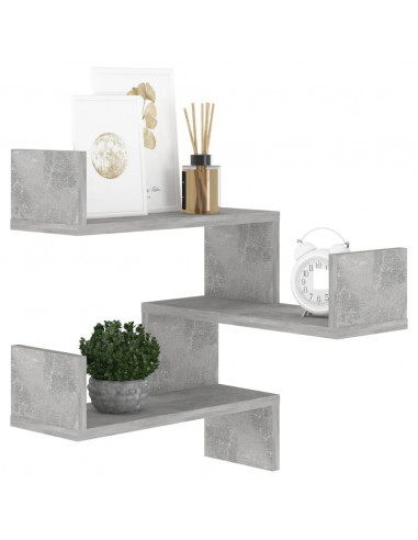 Scaffale Angolare a Muro Grigio Cemento 40x40x50 cm Multistrato