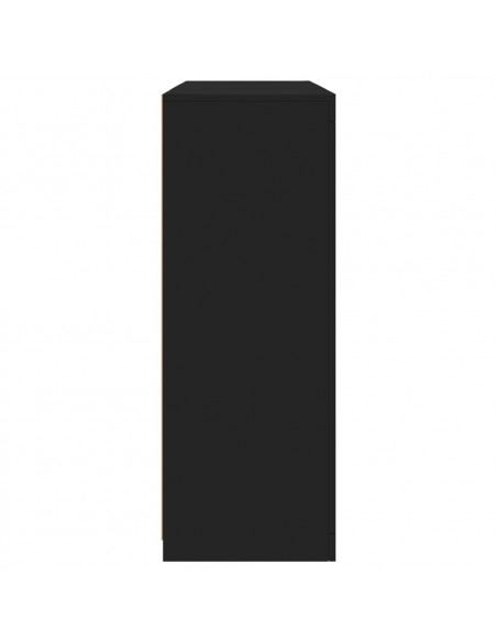 Credenze con Luci LED 3 pz Nere in Legno Multistrato