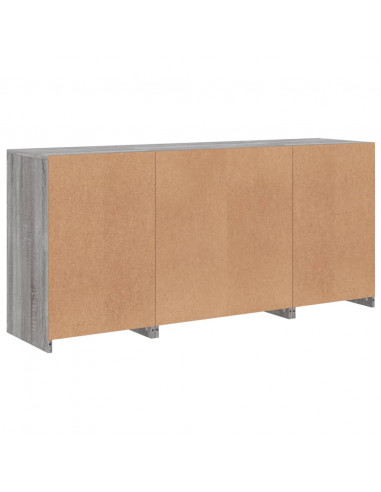 Credenza con Luci LED Grigio Sonoma 142,5x37x67 cm